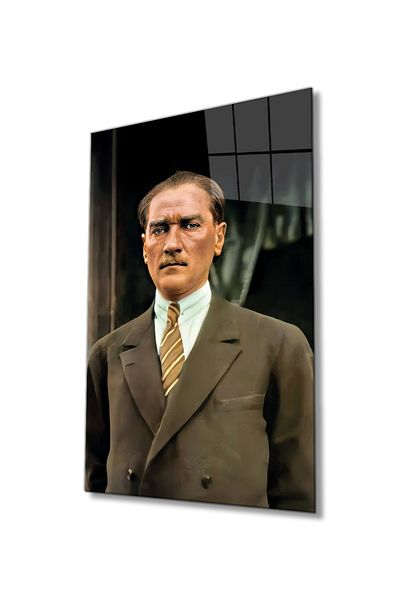 Rosyvien Γυάλινος πίνακας πορτρέτου Mustafa Kemal Atatürk, ATA, Διακόσμηση τοίχου γραφείου σπιτιού και σχολείου, δώρο, σκληρυμένο γυαλί