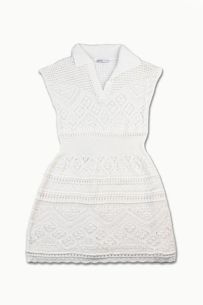 Dilvin 90150 polo neck openwork dress