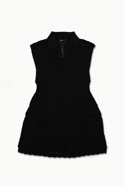 Dilvin 90150 rochie ajurata cu decolteu polo