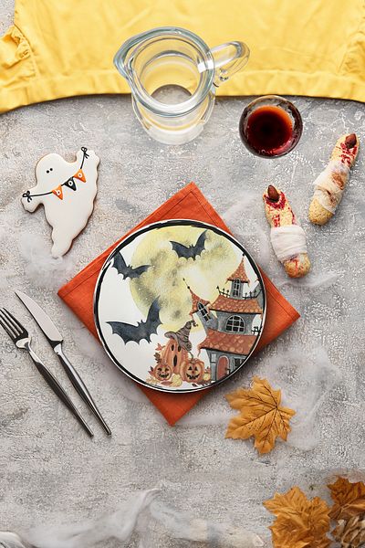 Keramika Farfurie de Servire Lună de Halloween 26 Cm Lățime - 19947