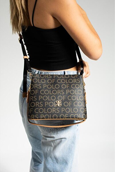 ImPolo Імполо Альберта ЧорнийКамелЕмперіє Принт Жіноча Сумка На Плечі І Кросб...
