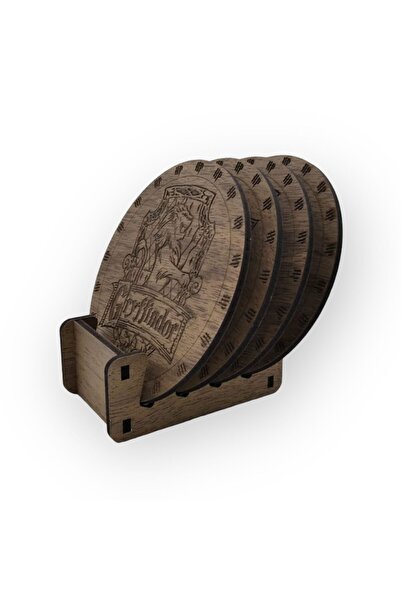 Dlyn Dalyan Hediyelik 4'lü Rustik Harry Potter Bardak Altlığı Seti