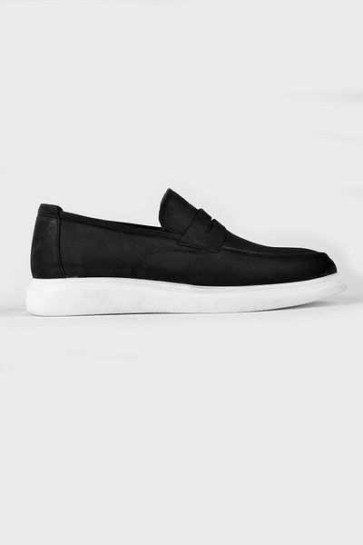 Lal Shoes & Bags حذاء بيتر رجالي من الجلد الطبيعي كلاسيكي-أسود