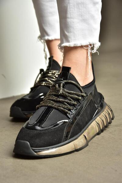 Fox Shoes R820201002 حذاء رياضي بتفاصيل حجر سويدي أسود