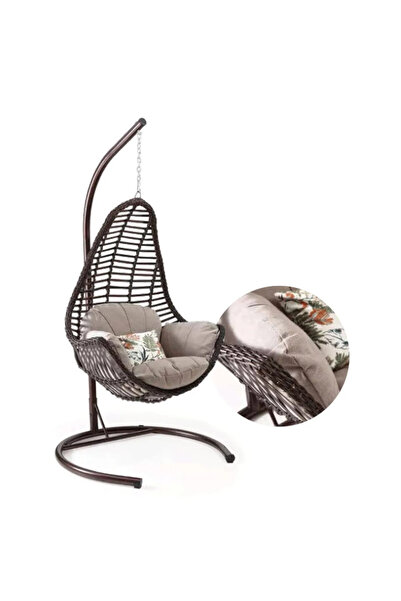 Çavdar Group Kule Rattan Tek Kişilik Salıncak Bahçe Balkon Teras Salıncağı