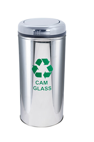 REYKA HİJYEN Tekli Metal Sıfır Atık ,Döner Kapak Geri Dönüşüm Çöp Kovası