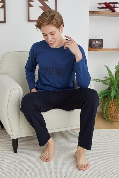 KLY PİJAMA KLY 6002 Crew Neck Medium Thick Pajamas Set
