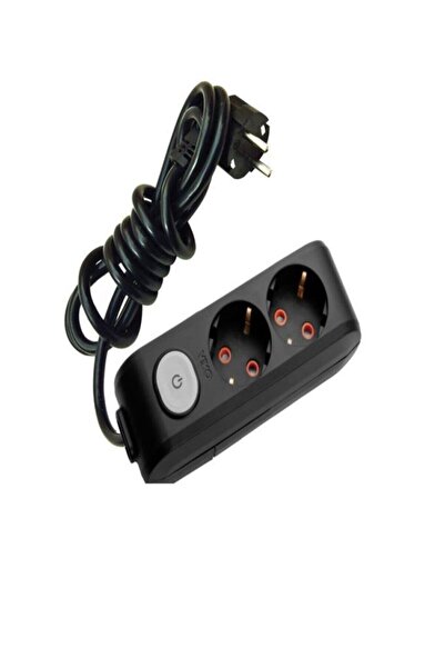 VİKO Multi-let Siyah 2 Li Anahtarlı Kablolu Top. Ç.k. Grup Priz 1 Mt