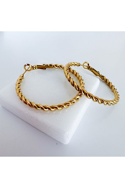 CHARMLUCKY Steel basic hoop earrings