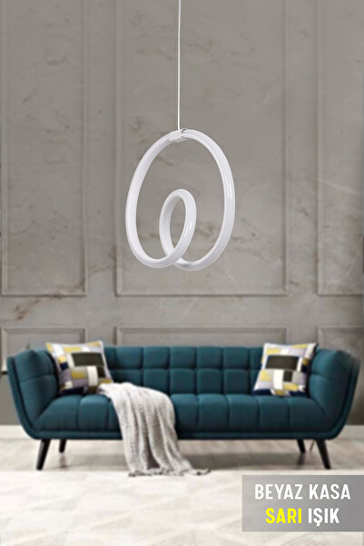 PARBEK Zen Modern Sarkıt Led Avize Salon Mutfak Oda Hol Ledli Avize – Beyaz K...