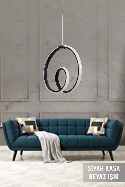 PARBEK Zen Modern Sarkıt Led Avize Mutfak Oda Hol Ledli Avize – Siyah Kasa Be...