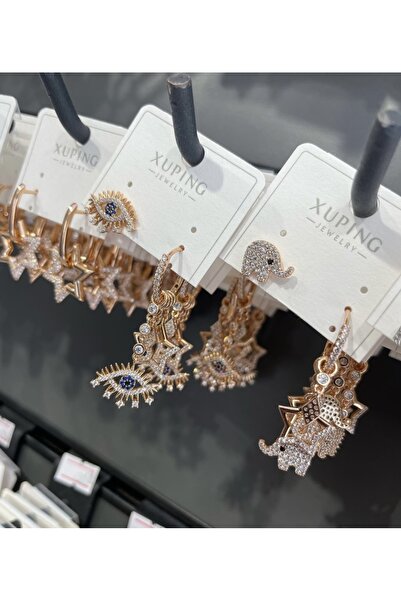 SU PERİSİ TAKI BİJUTERİ Vip Seri Gold Şans Küpesi