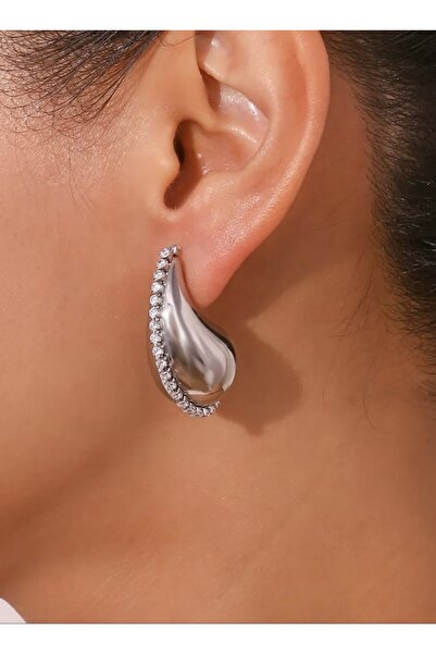 monalisatoka Kadın Kristal Taşlı Gümüş  Küpe