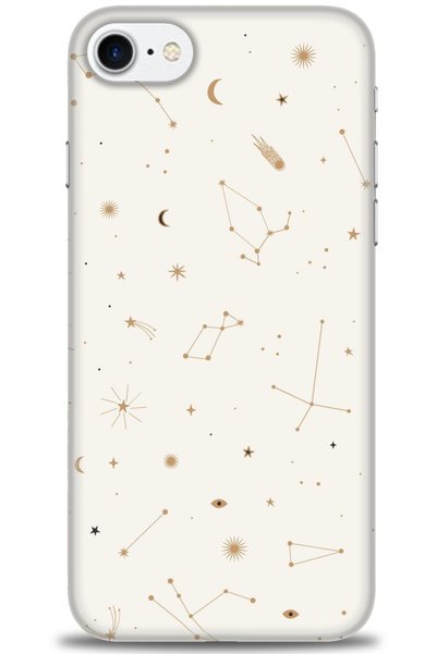 MRCİLETİSİM حافظة لهاتف iPhone SE 2020 مطبوعة بدقة HD - خريطة النجوم + واقي ش...
