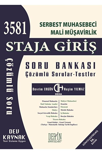 Derin Yayınları Smmm Staja Giriş Soru Bankası Çözümlü Sorular - Testler - Dev...