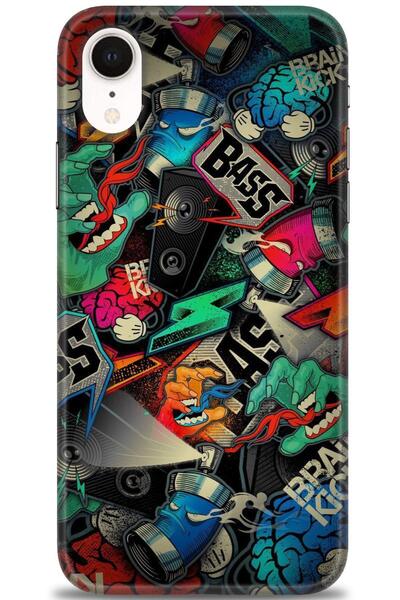 MRCİLETİSİM Case for iPhone Xr Case Hd Printed Case - Bass + Full Screen Protector