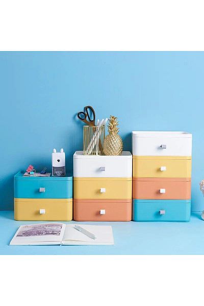 Mutfak Köşesi 9-Piece Jewelry, Makeup and Cosmetics Organizer Drawer, Office Desk Organizer, Multicolor