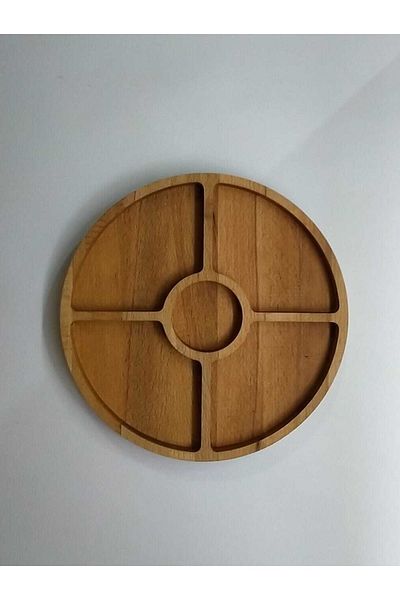 MSAY Wooden Presentation Plate with 5 Compartments