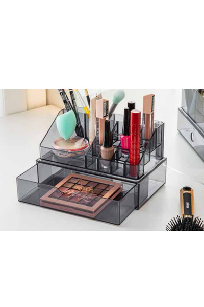 bersachef منظم المكياج ومستحضرات التجميل منظم أدراج 3 أدراج سيف