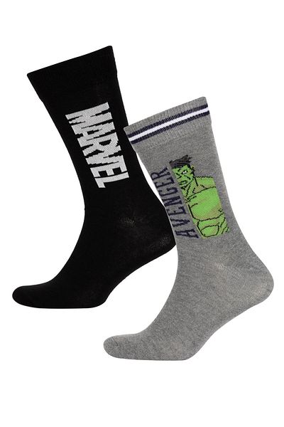 DeFacto Men's Marvel Comics 2-pack Cotton Long Socks