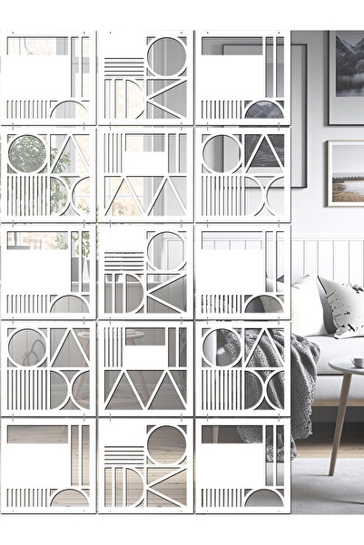 standarts Makta ® Lazer Kesim Sarkıt Paravan, Ahşap Seperatör, Oda Bölücü 4'l...