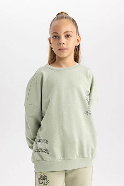 DeFacto Girl's Looney Tunes Oversize Fit Crew Neck Thick Sweatshirt B1552A823Au