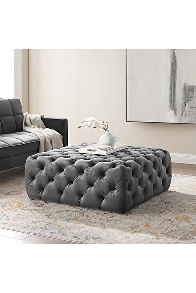 DeccoStil Kapitoneli Kare Puf/bench/orta Sehpa 100*100 Cm Yükseklik 40 Cm