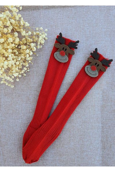masal trend New Year Deer Baby Kids Knee Socks
