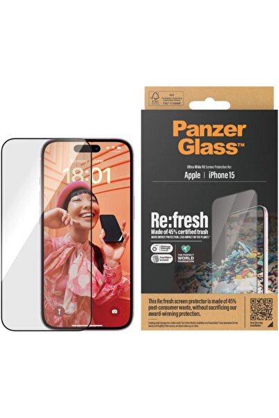 Panzer Glass ™   Προστατευτικό οθόνης iPhone 15 |   Εξαιρετικά ευρεία εφαρμογ...