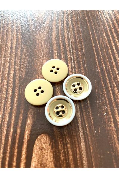 canan dizayn 15 MM BEIGE YELLOW STARTER BUTTON (15 PIECES)