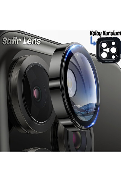EDELFU iPhone 15 Pro Max / 15 Pro Compatible Sapphire Camera Protector Real Glass Metal Camera Lens Protector