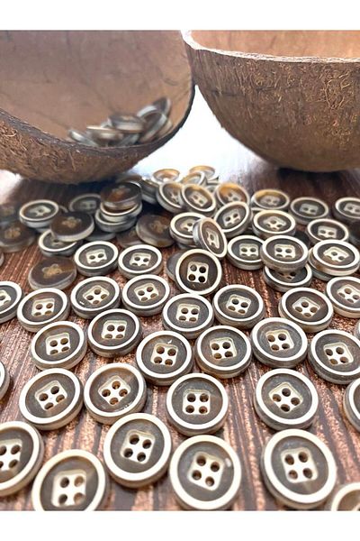 canan dizayn 12.5 MM BROWN-BEIGE POLYESTER BUTTON (25 PIECES)