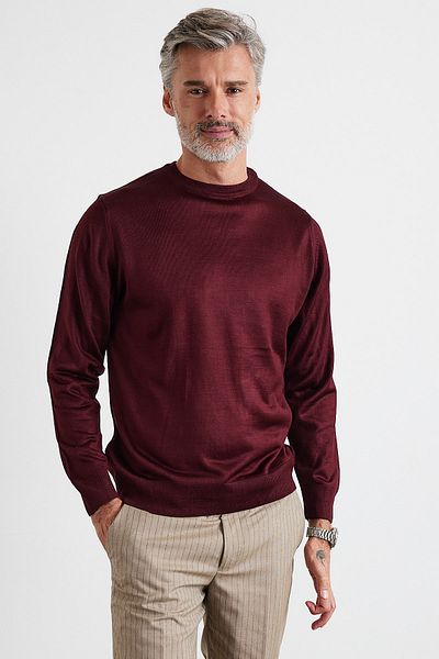 Livio Ferri Men's Standard Fit Normal Cut Crew Neck Knitwear Sweater
