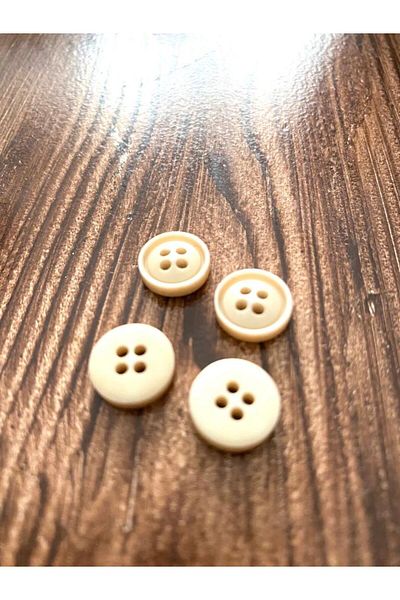 canan dizayn 11.5 MM BEIGE POLYESTER BUTTON (25 PIECES)