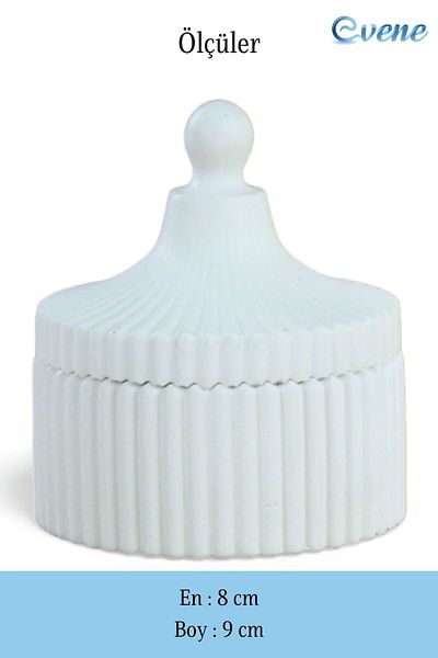 Evene Sugar Bowl with Lid (Dragee) - White Color (Model: 15)