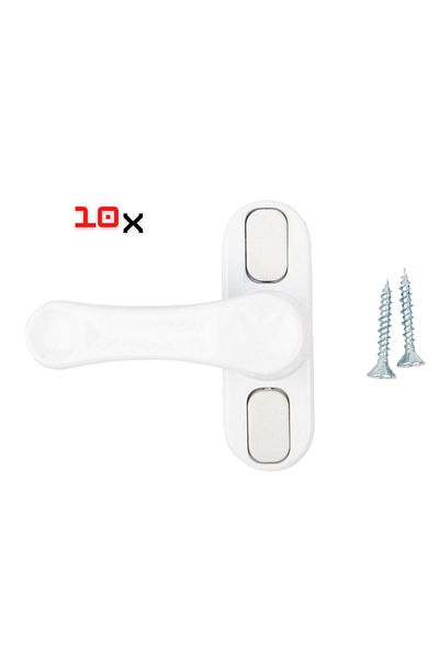 Pandogo Window Lock 10 Pieces Pullable Door and Window Safety Apparatus Security Product Lock White