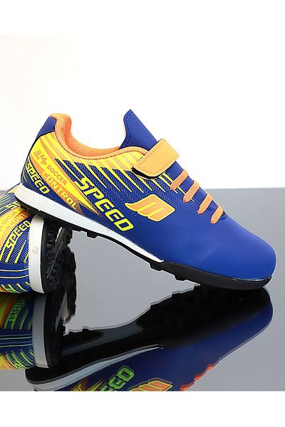 MP ONE Kidessa 1753-1368 Striped Children's Astroturf Football Shoes royal blue
