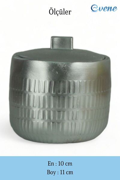 Evene Sugar Bowl with Lid Dragee Sugar Bowl Silver Color Model 17