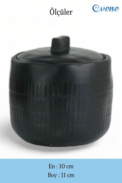 Evene Dragee Sugar Bowl with Black Lid - Model 17