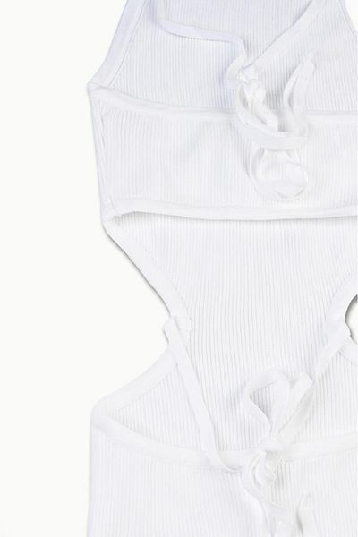 Dilvin 90148 Low Waist, Neck Tied Knitwear Dress-ecru