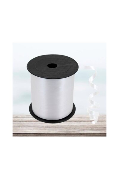 Huzur Party Store Beyaz Renk Rafya 200 Metre Düz Şerit 8 Mm Balon Bağlama Ipi...