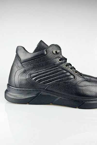 LUSIVE Genuine Leather Black Men's Sports Boots LUAS24AL0026