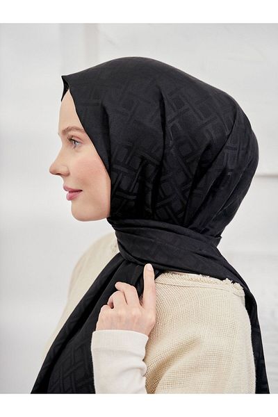 ARMANDA Italian Jacquard Geometric Pattern Shawl - Silky Jacquard Shawl