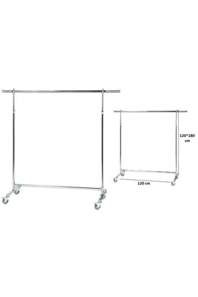 Genel Markalar Orginal Frenli Tekerlekli Krom Stand Askılık (EŞEK) Mağaza Standı Elbise Askisi