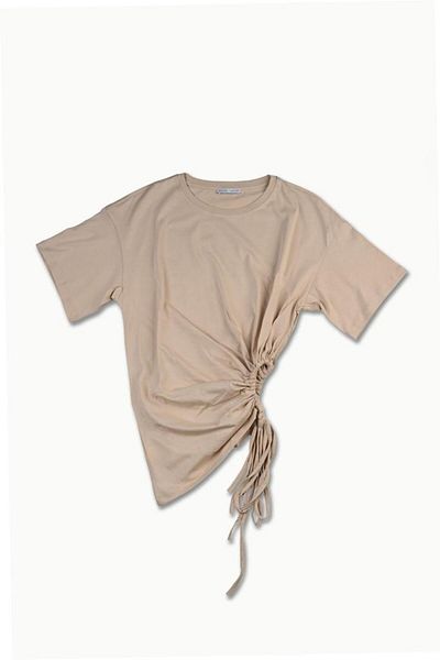 Dilvin 30184 Tricou adunat lateral-Bej deschis