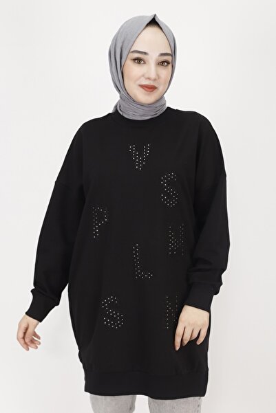 Puane 2 İp Kumaş Taş Baskılı Sweatshirt