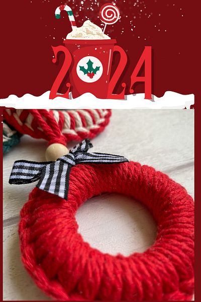 Emtory Home 5 Pieces Red Handmade Colored Christmas Tree Ornament - Christmas Ornament - Christmas Decor