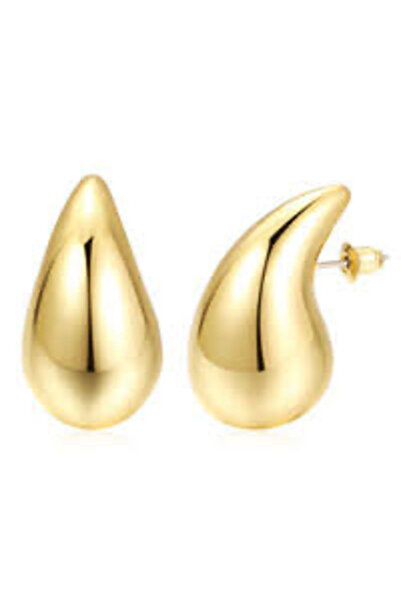 JujuuAksesuar Bottega Gözyaşı Damlası Küpe Büyük Boy