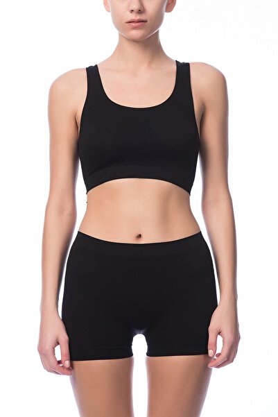 bejamonti Γυναικείο μαύρο Taktel αναπνεύσιμο σορτς χωρίς ραφή