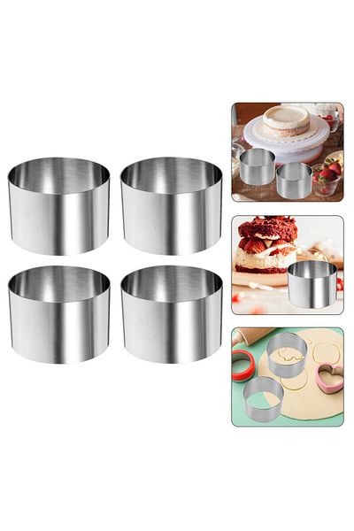 Nar kalıp Narkalıp Round Parfait Cake Mold 4 Pieces Diameter 8 cm Depth 5cm